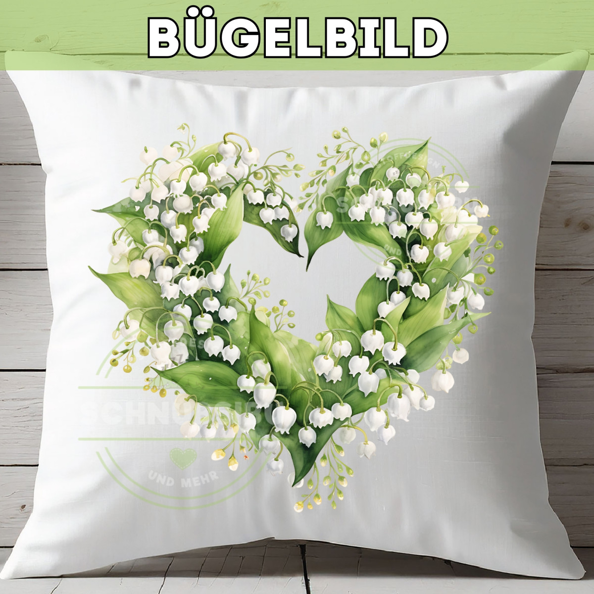 Bügelbild Schneeglöckchen Kranz